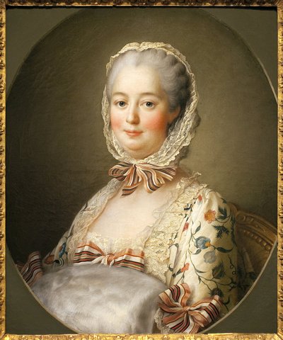 Portret van de markiezin van Pompadour (Jeanne Antoinette Poisson). door Francois Hubert Drouais