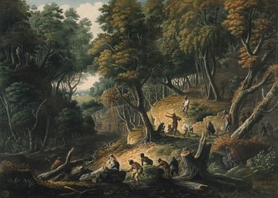 De Marrons in hinderlaag op het Dromily Landgoed in de Parochie van Trelawney, Jamaica, pub. 1801 door Francois Joseph Bourgoin