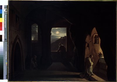 Monniken in een grot door Francois Marius Granet