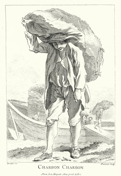 Kolendrager (gravure) door Francois (after) Boucher