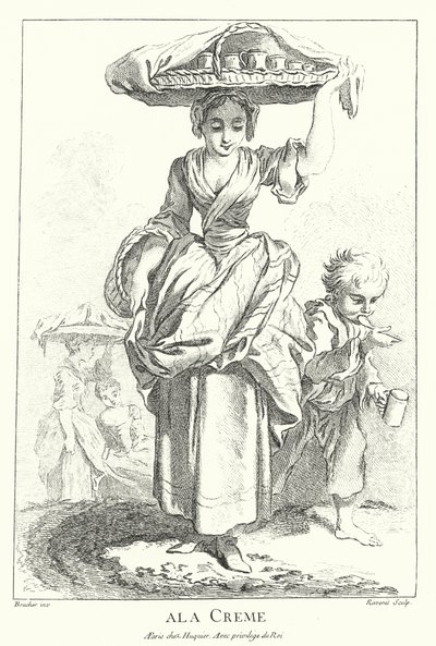 Roomverkoper (gravure) door Francois (after) Boucher