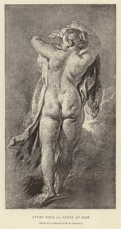 Studie voor Venus in bad door Francois (after) Boucher