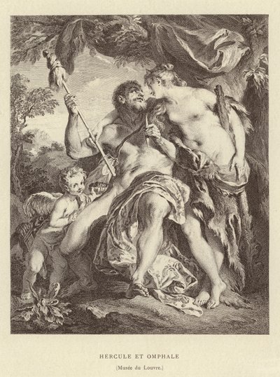 Hercules en Omphale door Francois (after) Boucher