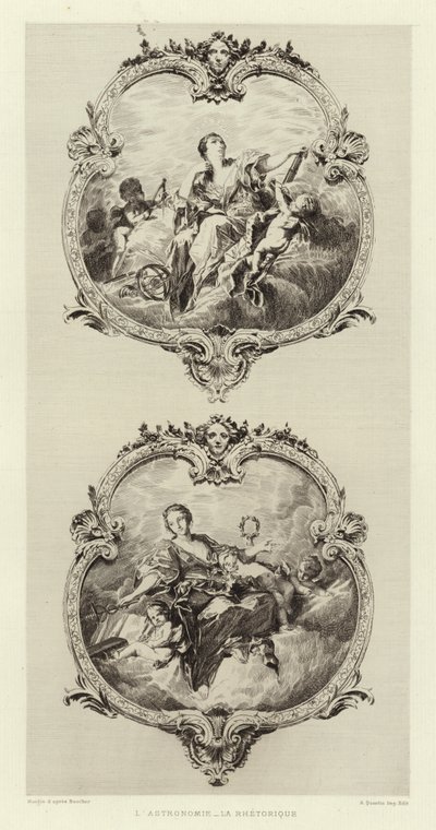 De Astronomie, De Retoriek door Francois (after) Boucher