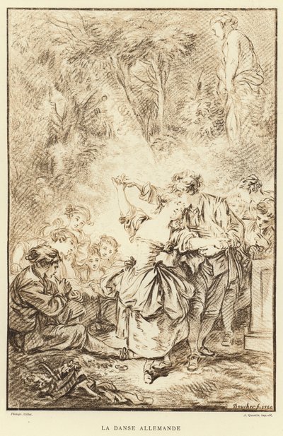 De Duitse Dans door Francois (after) Boucher