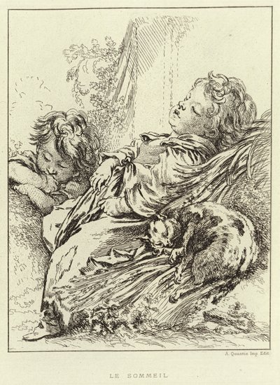 De Slaap door Francois (after) Boucher