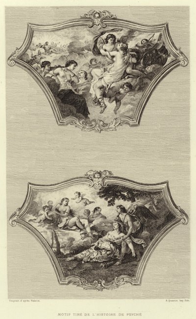 Motief uit het Verhaal van Psyche door Francois (after) Boucher