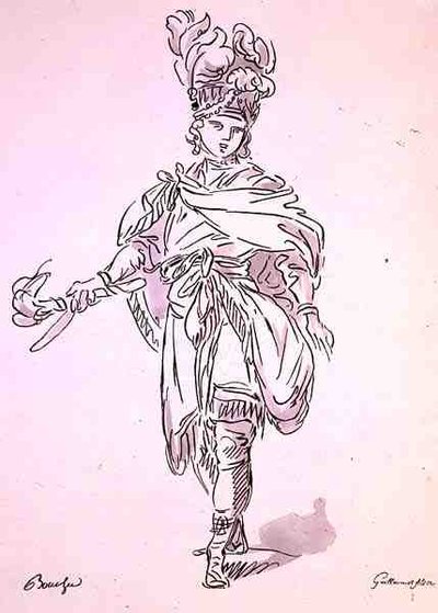 Opera Kostuum, uit de Menus Plaisirs Collectie, facsimile door A. Guillaumot Fils door Francois (after) Boucher