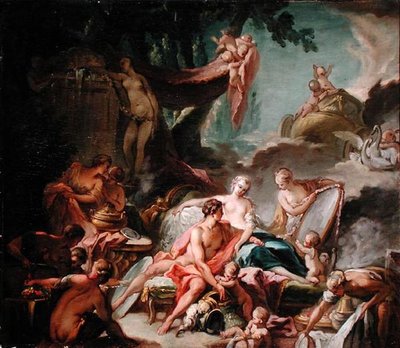 De liefdes van de goden: Mars en Venus door Francois (after) Boucher