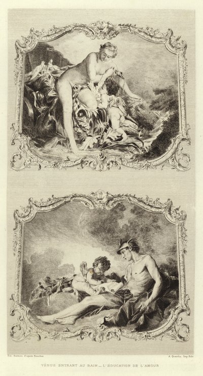 Venus gaat in bad, De opvoeding van de Liefde door Francois (after) Boucher