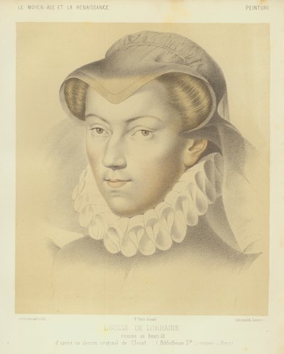 Louise van Lotharingen, vrouw van koning Hendrik III van Frankrijk door Francois (after) Clouet