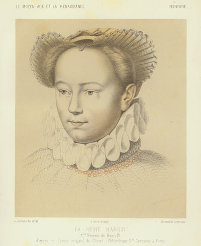 Margaretha van Valois, eerste vrouw van koning Hendrik IV van Frankrijk door Francois (after) Clouet