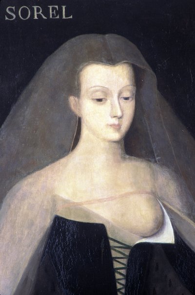 Portret van Agnes Sorel door Francois (after) Clouet