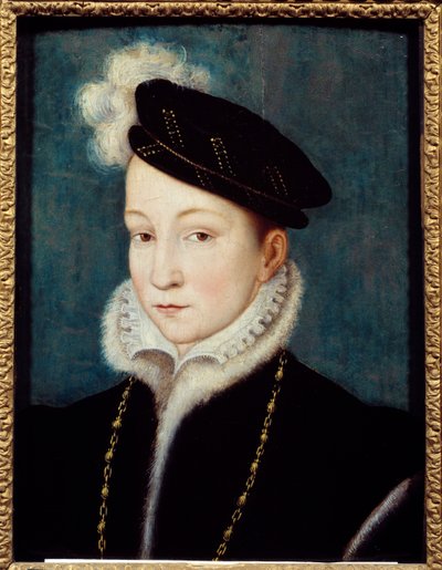 Portret van Francois II (1544-1560) koning van Frankrijk door Francois (after) Clouet