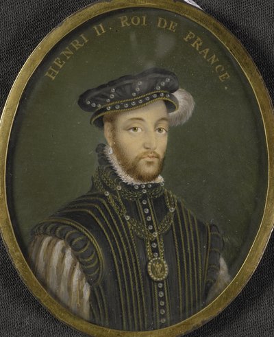 Portret van Koning Hendrik II van Frankrijk (1519-59) door Francois (after) Clouet