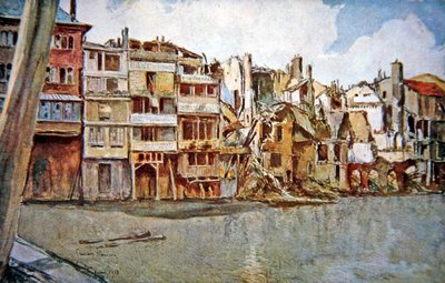 Slag om Verdun: Uitzicht op de rivier de Maas bij Verdun door Francois (after) Flameng
