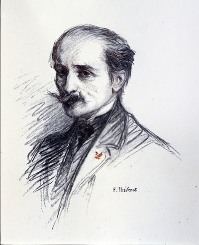 Portret van Edmond Rostand. (1868-1918) Tekening door Thévenot François (1856-1943) door Francois (after) Thevenot