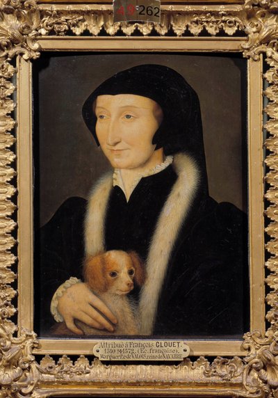 Portret van Margarita van Angoulême, Koningin van Navarra, zus van François I door Francois (attr. to) Clouet
