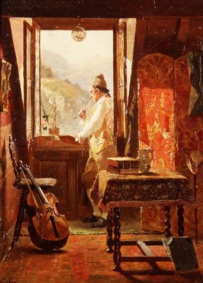 Bij het raam door Francois Adolphe Grison