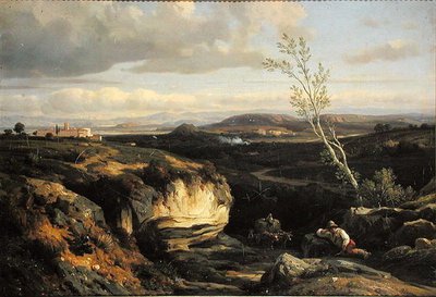 Italiaans Landschap door Francois Antoine Leon Fleury