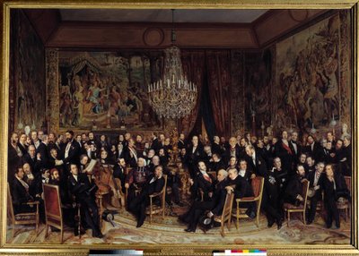 Avond in het Louvre met de Graaf van Nieuwerkerke door François Auguste Biard