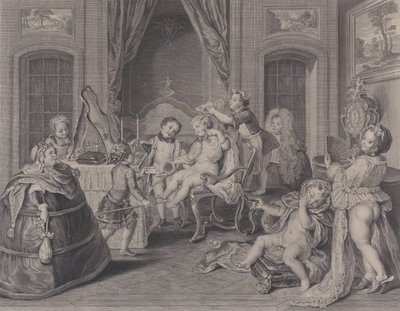 Kinderspelen Jeux des Enfants, 1731 door Francois Bernard Lepicie