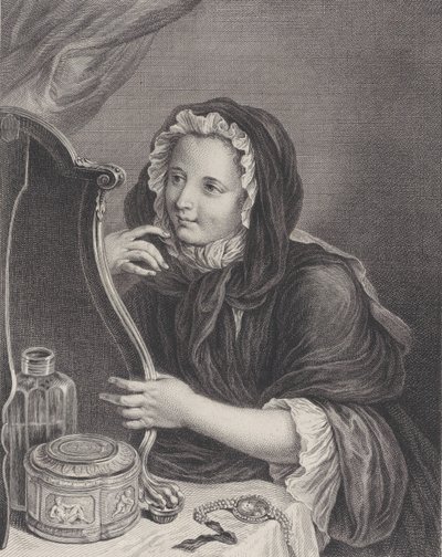 De Kokette Weduwe, 1724 door Francois Bernard Lepicie