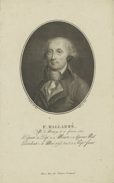 François-René-Augustin Mallarmé 1755-1831, c. 1800 door Francois Bonneville