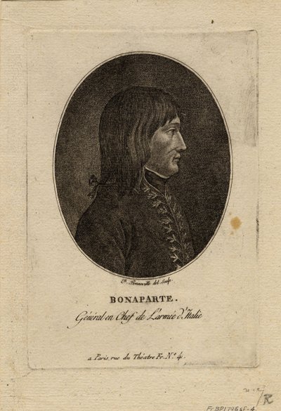 Napoleon als bevelhebber van het leger van Italië, c. 1798 door Francois Bonneville