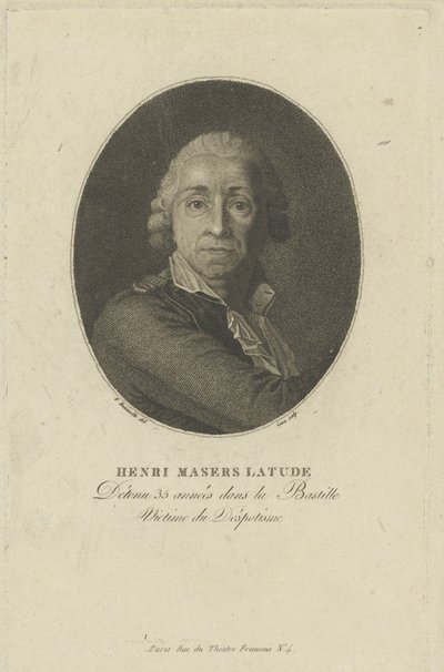Portret van Henri Masers de Latude door Francois Bonneville