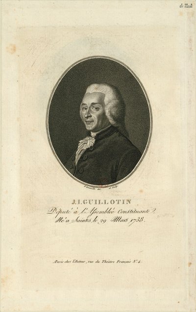 Portret van Joseph-Ignace Guillotin 1738-1814, 1796 door Francois Bonneville