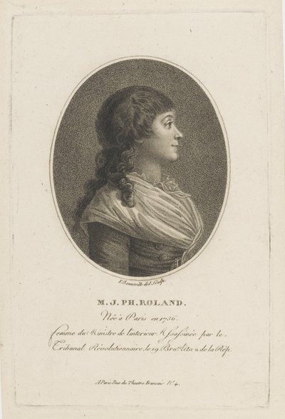 Portret van Madame Roland 1754-1793, c. 1800 door Francois Bonneville