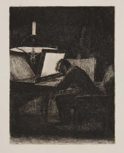 De graveur door François Bonvin