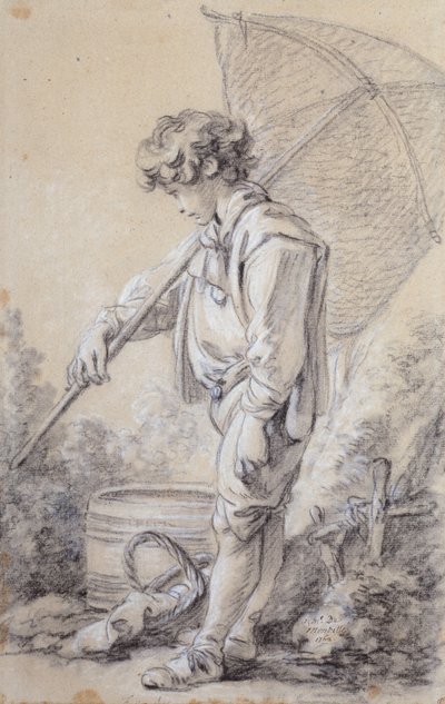 Een jongen met een net door François Boucher