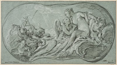 Amor en Psyche door François Boucher