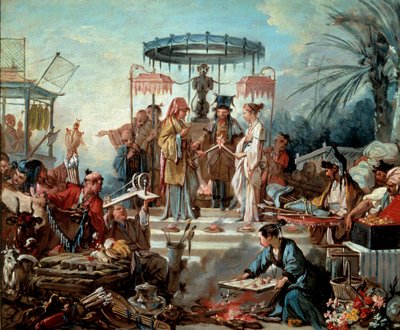 Chinese huwelijksceremonie aan het hof van de keizer van China. Schilderij door François Boucher (1703-1770) 1740 Besançon, Musée des Beaux-Arts door François Boucher