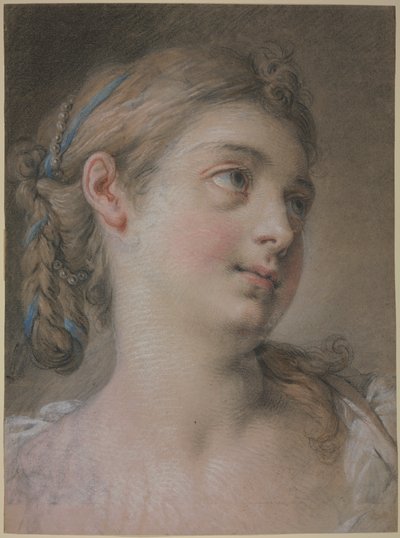 Vrouwenhoofd naar rechts gekeerd door François Boucher