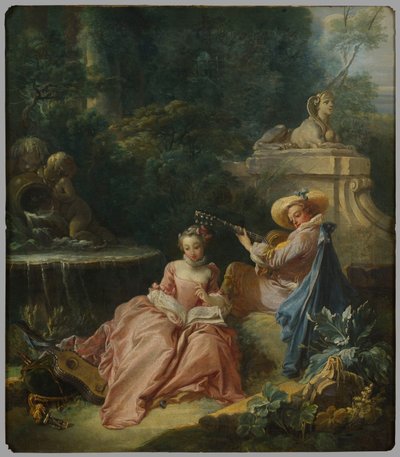 De muziekles door François Boucher