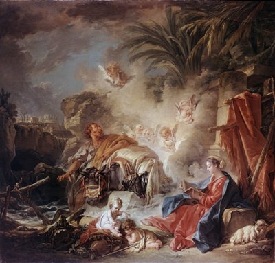 Rust tijdens de vlucht naar Egypte door François Boucher