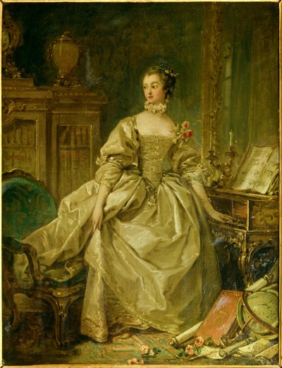 Portret van Jeanne Antoinette Poisson, Markiezin de Pompadour door François Boucher