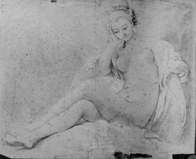 Zittende naakte vrouw door François Boucher