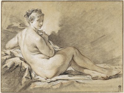 Studie van een vrouwelijk naakt - François Boucher (1703-1770) door François Boucher