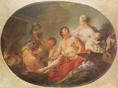De smederij van de god Vulcanus door François Boucher