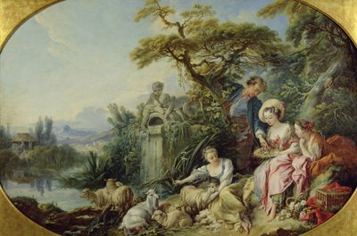 Het geschenk van de herder of, Het nest door François Boucher