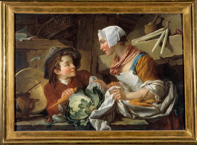 De kok en een jonge man door François Boucher