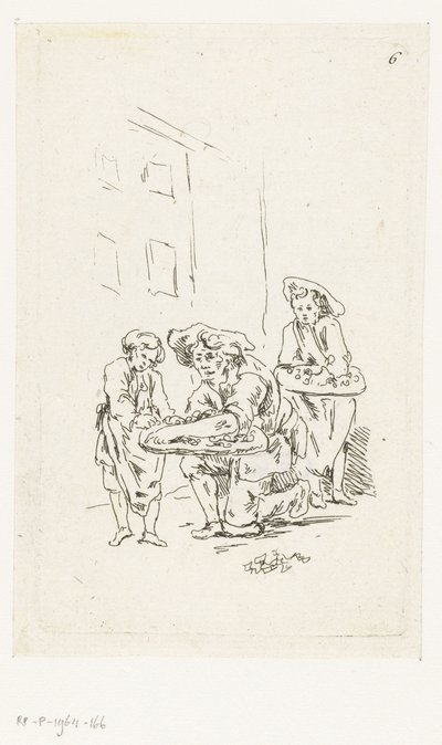 Twee straatverkopers door François Boucher