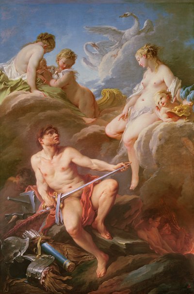 Venus vraagt Vulcanus om de wapenrusting van Aeneas door François Boucher