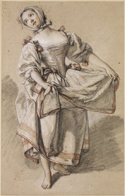 Jonge plattelandsmeisje dansend, ca. 1765-70 door François Boucher