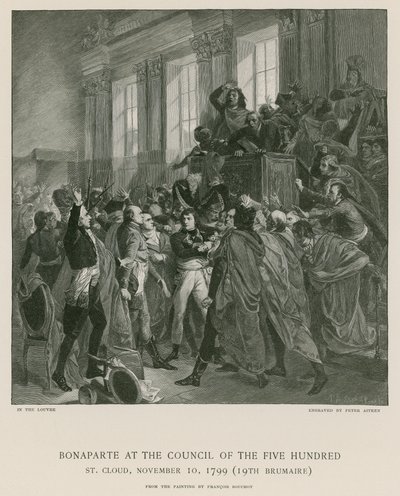 Bonaparte bij de Raad van de Vijfhonderd door Francois Bouchot