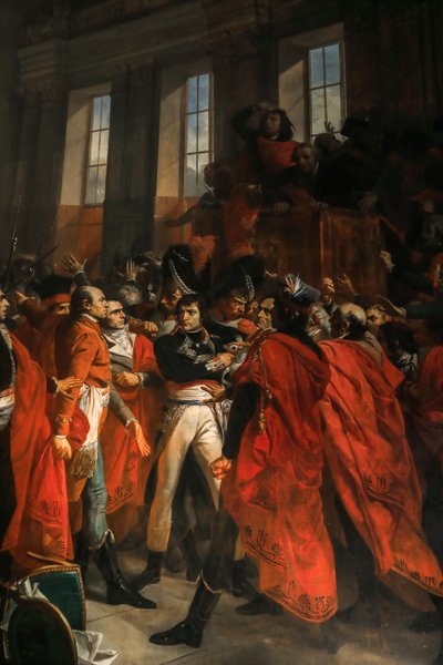 Generaal Bonaparte bij de Raad van Vijfhonderd in Saint-Cloud door Francois Bouchot